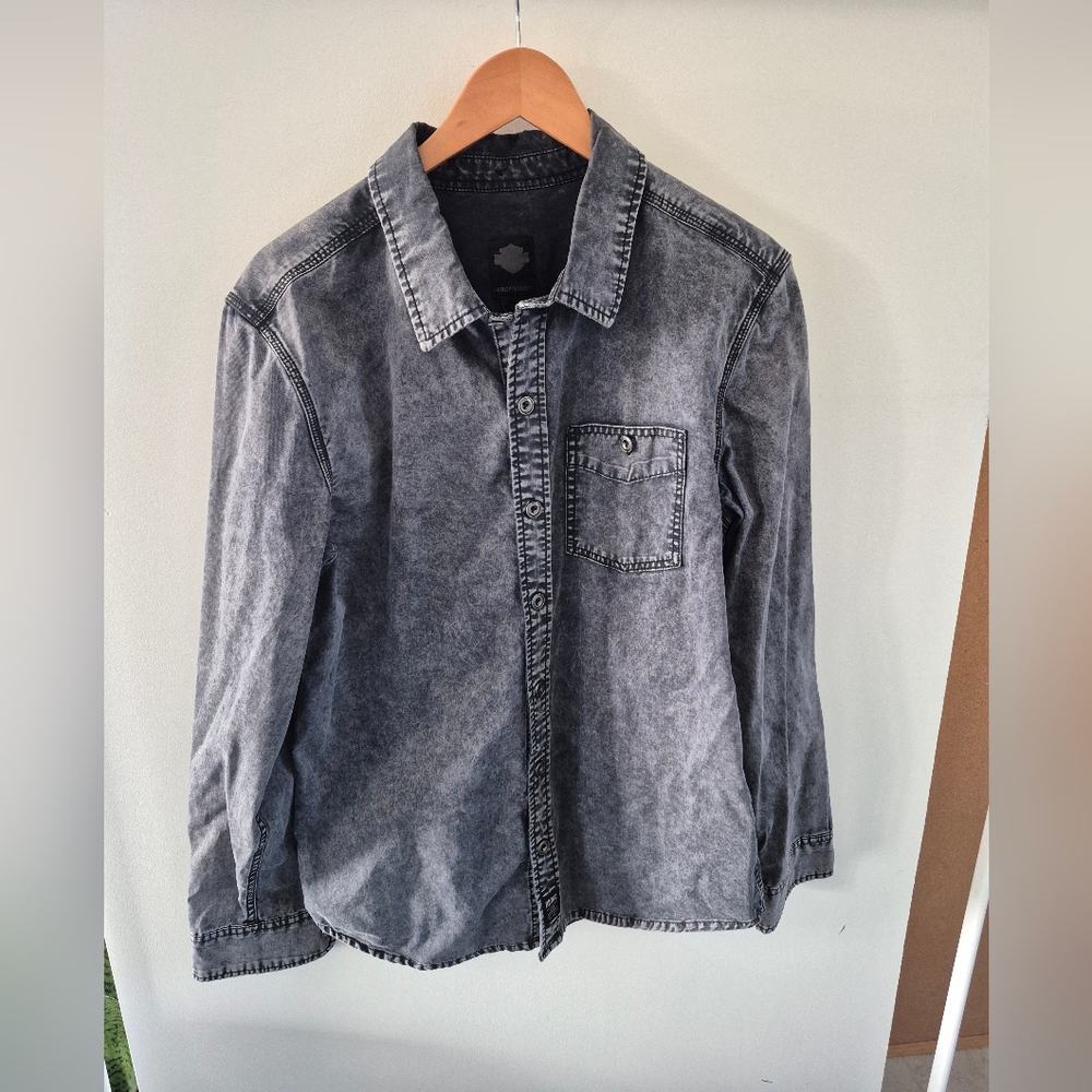 Harley Davidson 100% Cotton Button Down Shirt Size Large